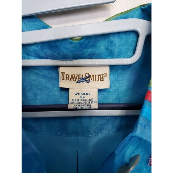 Vintage TravelSmith 100% Silk Artsy Lagenlook Patchwork Embroidered Blouse - Picture 4 of 8